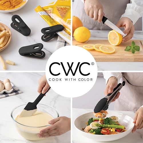 Bamboo Kitchen Utensil Set with Drawer Organizer (Black / 18 Piece Gadget Set)