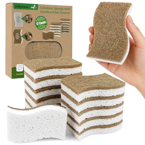 12 Pack Natural Kitchen Sponges