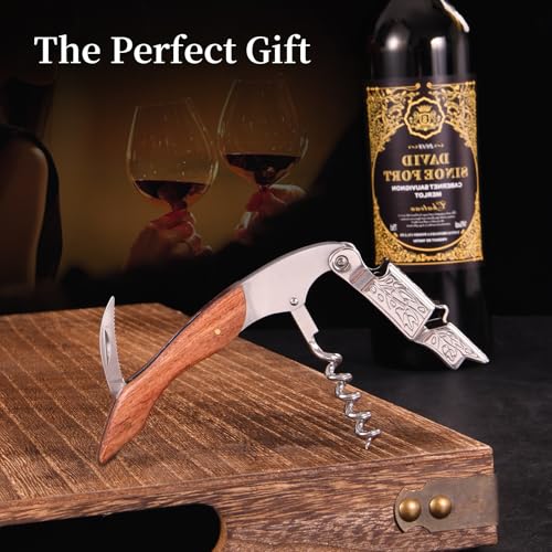 Wine Opener Wine key (Grape leaf patterned rosewood / Standard)