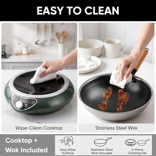1700W Induction Wok (Cooktop with Stainless Steel Wok)