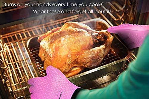 XL Silicone Smoker Oven Gloves (Pink / X-Large)