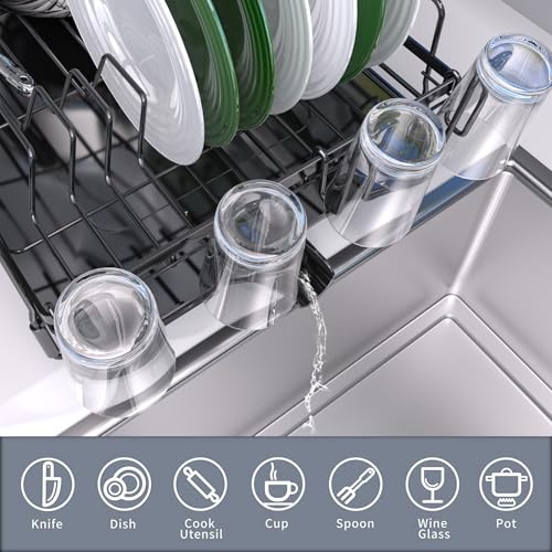 Expandable Dish Drying Rack (20.5"-27.6" L x 12.6" W-Detachable)