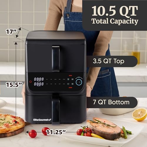 10.5Qt Dual Stacked Air Fryer (10.5 Quart)