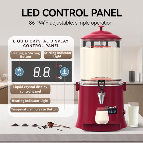 Commercial Hot Chocolate Machine (10L / Red)