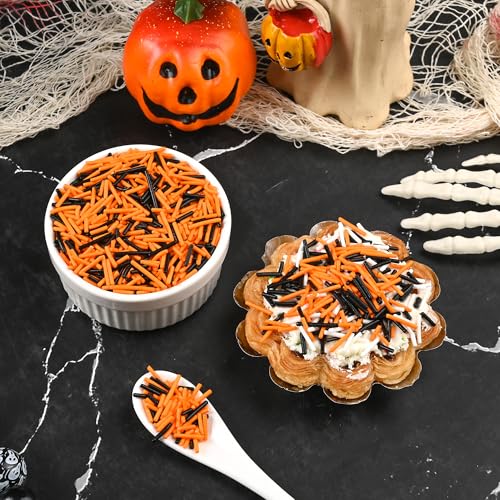 Halloween Jimmies Sprinkles for Cake Decorating (Black & Orange Jimmies)