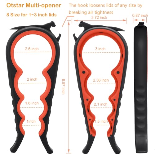 Jar Opener & Bottle Opener for Weak Hands (Black and Red)