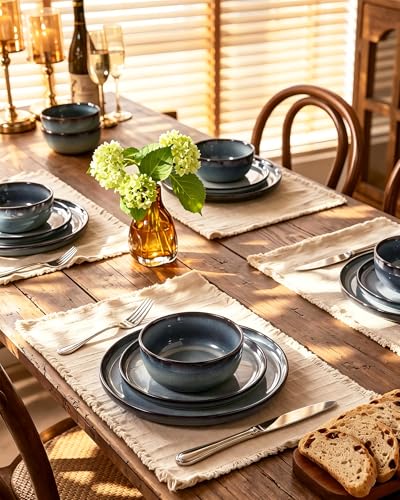Milkyway 18 Piece Stoneware Dinnerware Set (Dusty Blue / Service for 6 (Standard Dinner Set))
