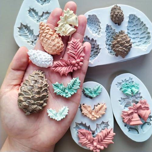 4PCS Christmas Fondant Molds (4pc xmas)