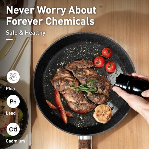 Non Stick Pots and Pans Set (Black / 12 Pcs Cookware Set)