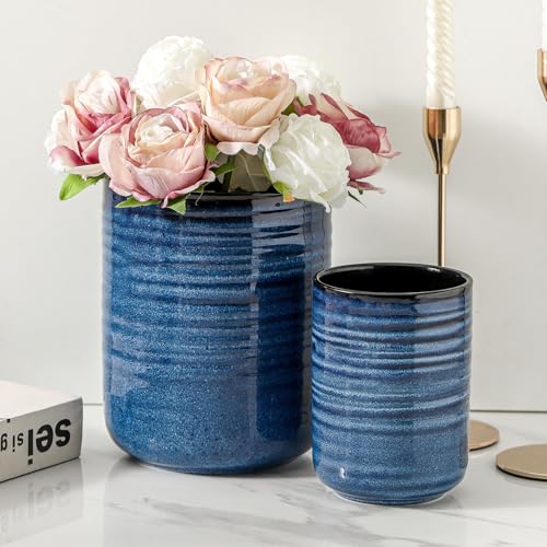 Ceramic Utensil Holder Set of 2 (Navy Blue(2 pcs))