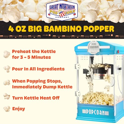 Popcorn Big Bambino 4oz Popcorn Machine (Blue)