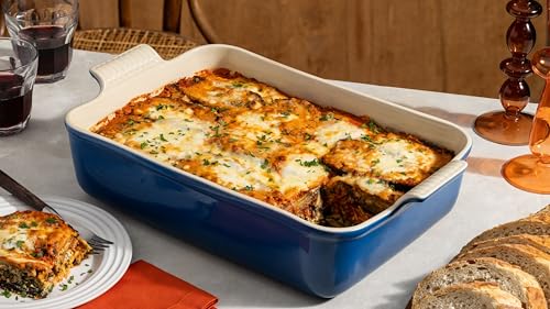 Stoneware Deep Rectangular Lasagna Dish (Peche)