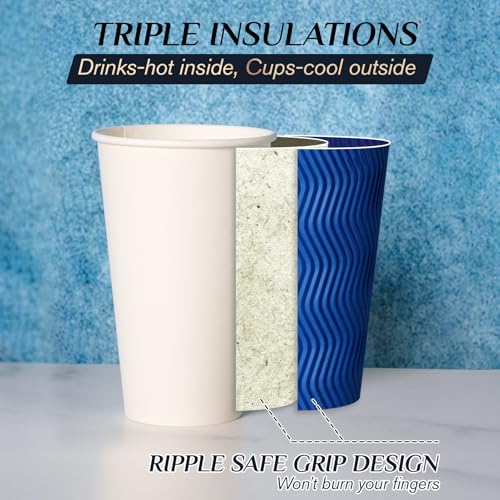 Disposable Paper Coffee Cups (16oz-120pack)
