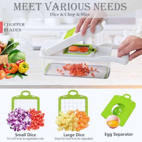 Vegetable Chopper Mandoline Slicer Home Kitchen Appliance Essential Gadget (White)