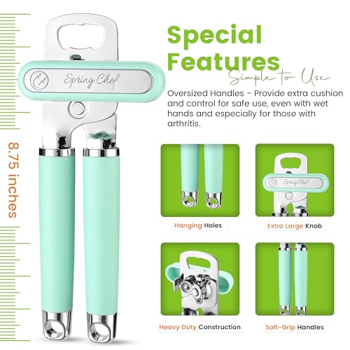 Stainless Steel Manual Can Opener with Soft Grip Handles