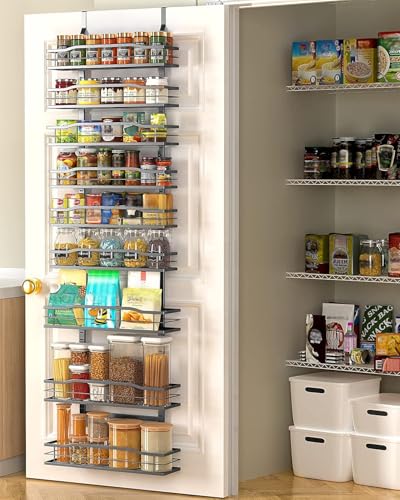 9 Tier Over The Door Pantry Organizer (9-Tier Standard / Black)