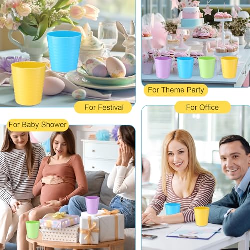 36 Pcs Kids Plastic Cups 8 oz Drinking Toddler Cups (Pastel)