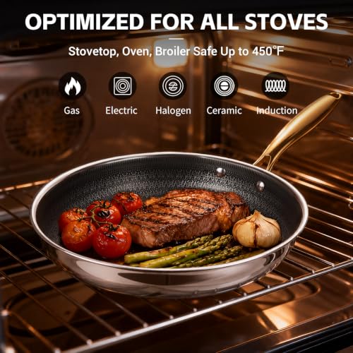 17 Pcs Stainless Steel Cookware Set (Stainless Steel & Gold Handle)