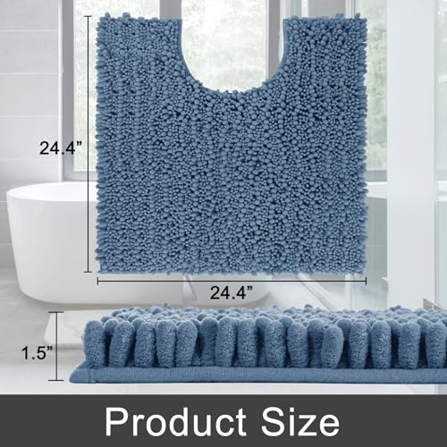 Toilet Rug U Shaped Washable 24x24 Inch