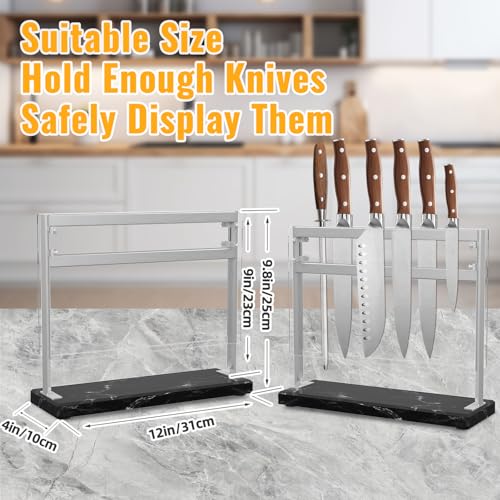 Magnetic Knife Block Stand with Marble Base