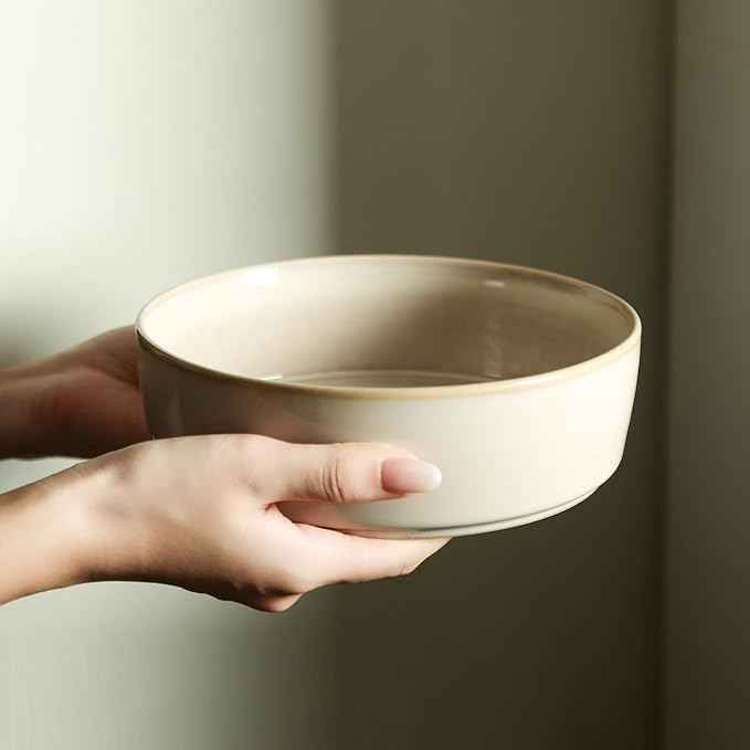 Stone Lain Eden 4-Piece Pasta Bowl Set Stoneware, Beige