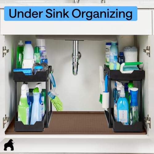 Waterproof Silicone Under Sink Mat (Coffee / 28"w X 22"l)