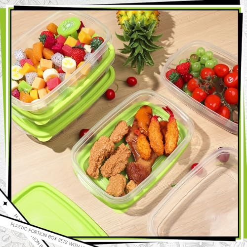 18 Pcs 33 oz Plastic Food Storage Containers with Lids (Green)