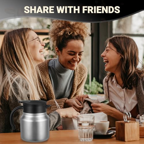 Small Insulated Coffee Carafe (Silver / 27 Ounces)