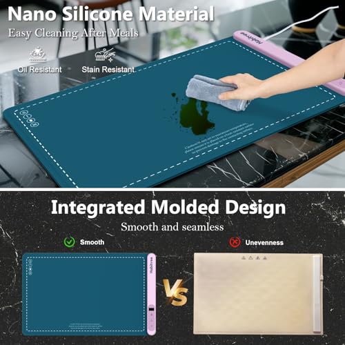 Warming Silicone Mat for Food (Large 1pack / Peacock blue)