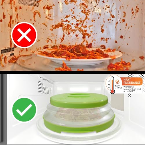 Magnetic Microwave Splatter Cover (12 Inch - Full Size Microwaves - Green)