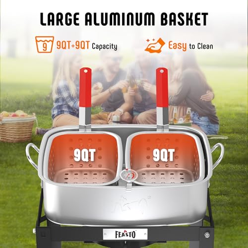 18 QT Propane Fish Fryer Pot and Baskets for Outdoor Cooking (18 QT)