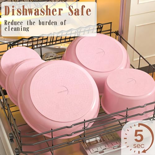 Pots and Pans Set Non Stick (Pink)