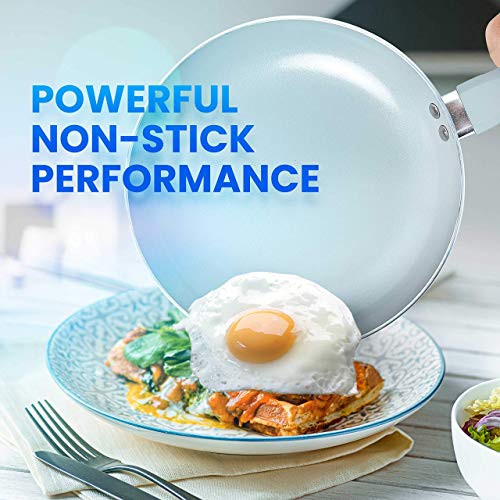 Mueller Pots and Pans Set Healthy Stone 16 (16 Piece / Turquoise)
