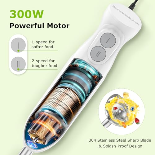 Hand Blender 4 (White / With 3 attachment)