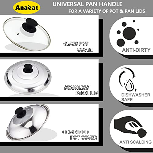 Universal Pot Lid Replacement Knobs (2 Knobs Black)