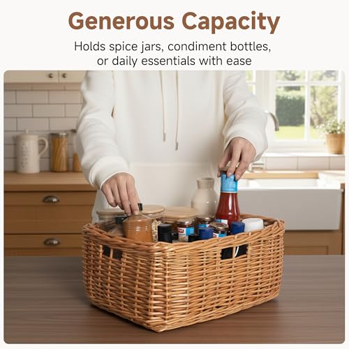 Pantry Baskets (Willow(Light Brown) / 16½"L x 13"W x 7½"H)