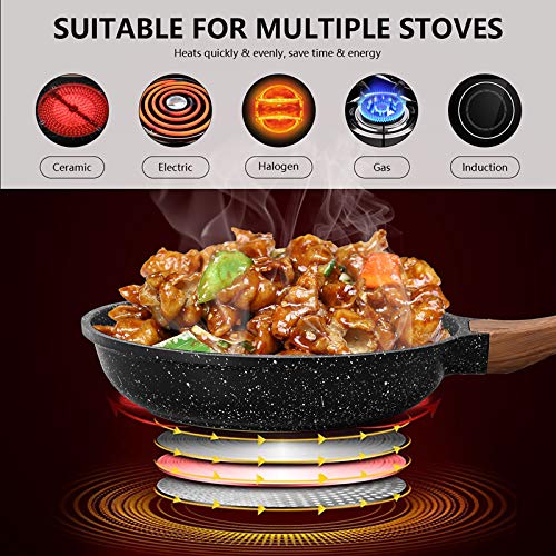 Nonstick Cookware Sets (Cream-8 Pcs Set)