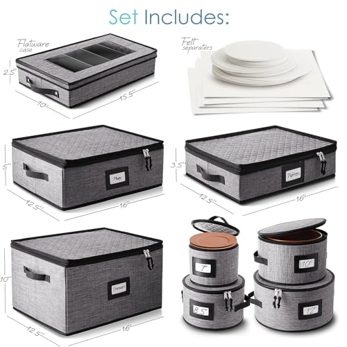 Fine China Storage Containers Hard Shell 8 Piece Set