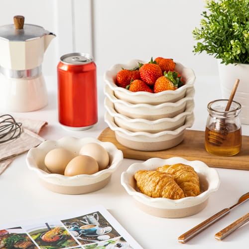 Ceramic Mini Pie Pans Set of 6 (Cream)