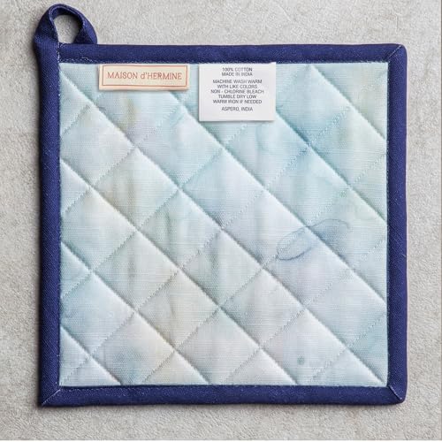 Pot Holders 100% Cotton Potholders (046 - Lazy Summer Days / 8" x 8" (Pot Holder Pack of 2))