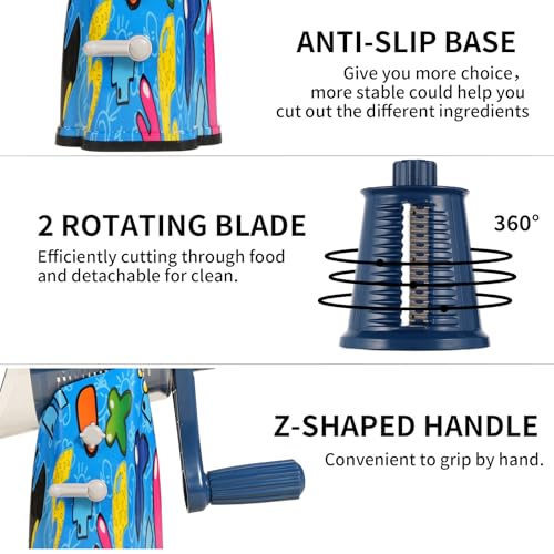 Upgrade Rotary Cheese Grater Shredder with Handle (013)