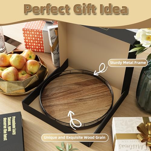Acacia Wood 13" Lazy Susan Turntable Organizer for Table Top