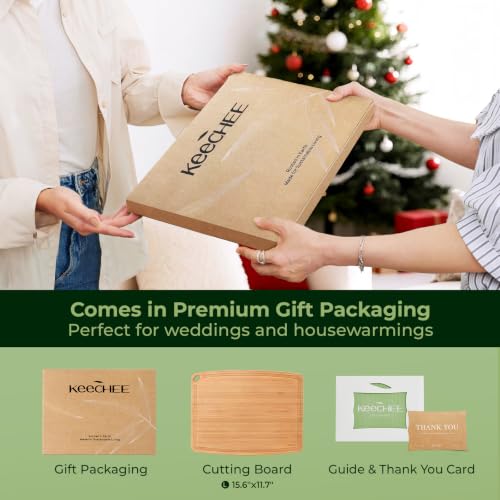 Dishwasher Safe Bamboo Cutting Boards 15.4x11.7in Heat (15.4"L x 11.7"W)
