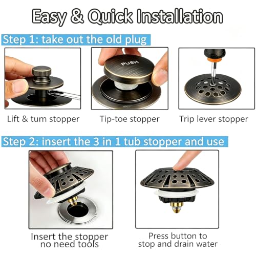 Bathtub Drain Stopper (Oil Rubbed Bronze)