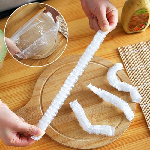 300PCS Elastic Food Covers Fresh Keeping Bags Disposable Stretchable Bowl Covers Universal Kitchen Wrap Seal Bags for Food Storage Bread Proofing and Outdoor Picnics (300 Count)