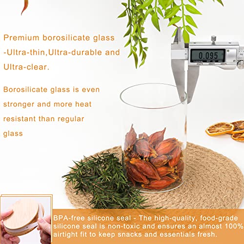 8 Pack 30 oz Glass Jars with Airtight Bamboo Lids for Kitchen (8 Count)