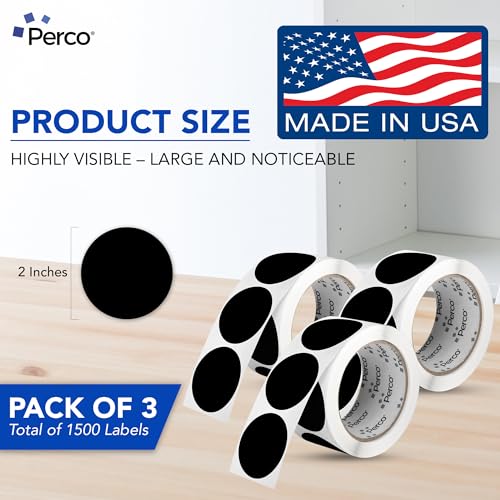 Black Perforated Round Circle Dot Sticker 2 (Black / 2 Inch)