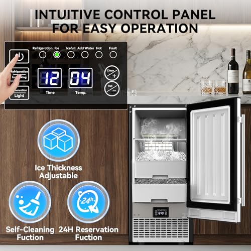 Under Counter Ice Maker with Refrigerator Function (Stainless Steel)