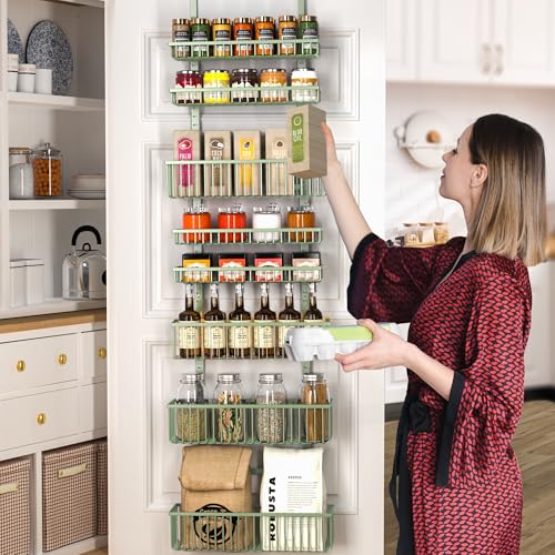 Sage Green Over The Door Pantry Organizer (Sage Green / 8-Tier)