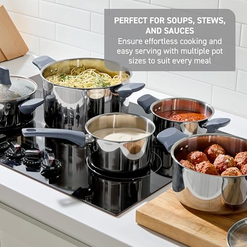 Essentials Stainless Steel Cookware Set 12 Piece (12-Piece Set)
